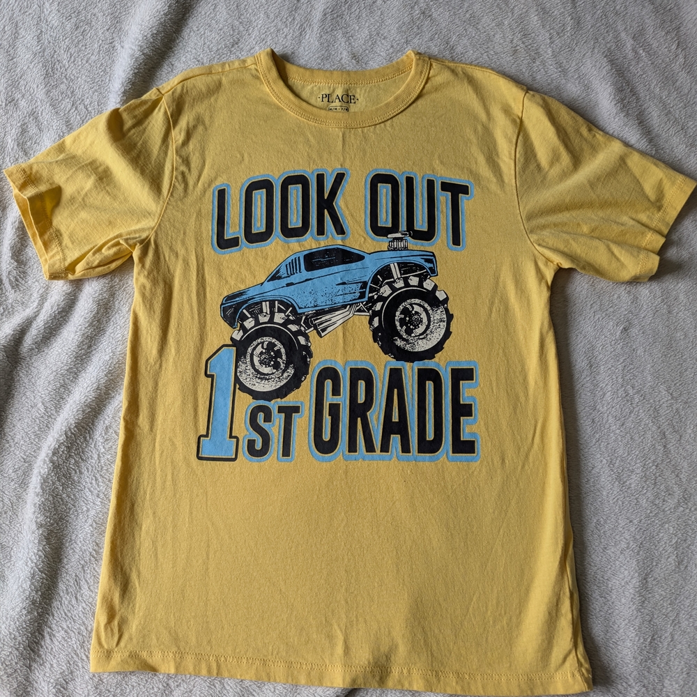 ❤️ 2 For $7! Place Yellow Tee with Blue Truck Graphic